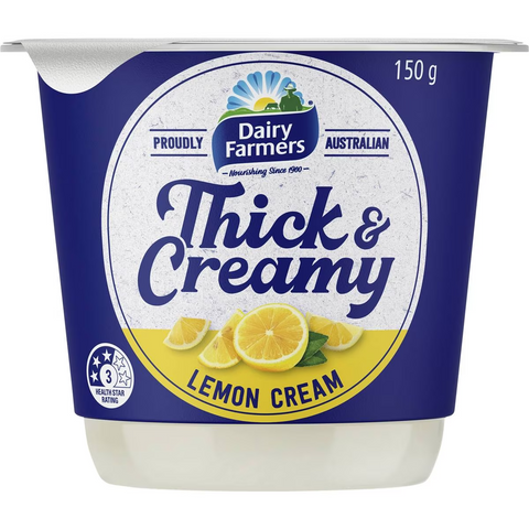 Dairy Farmers Thick & Creamy Lemon Cream Yoghurt 150g