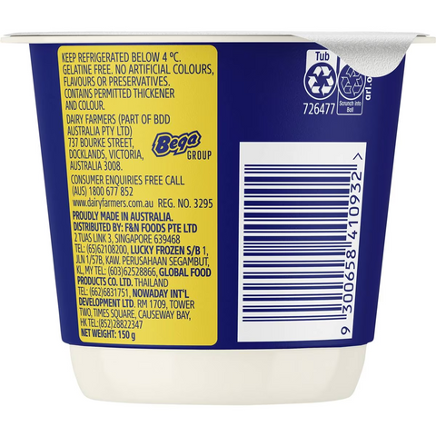 Dairy Farmers Thick & Creamy Lemon Cream Yoghurt 150g