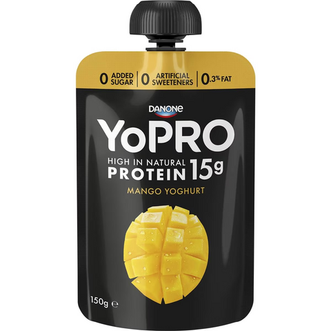 Yopro High Protein Yoghurt Pouch No Added Sugar