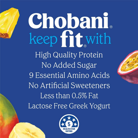 Chobani Fit Tropical High Protein Greek Yoghurt Pouch 140g