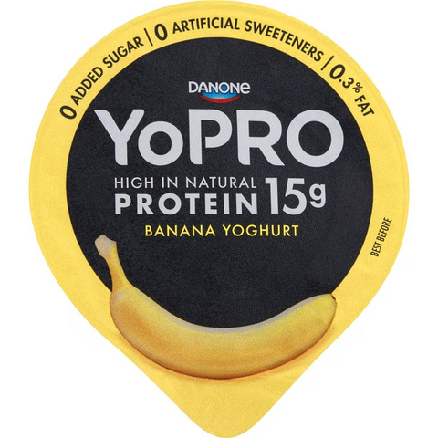 Yopro Danone High Protein Yoghurt No Added Sugar Banana 160g