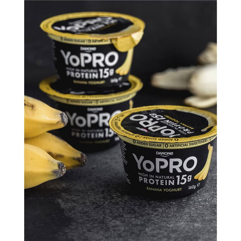 Yopro Danone High Protein Yoghurt No Added Sugar Banana 160g