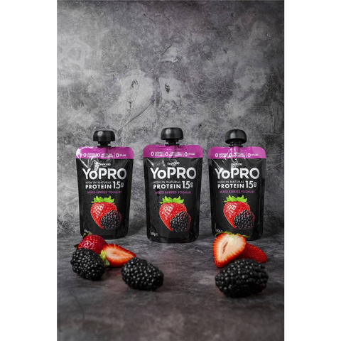 Yopro High Protein Yoghurt Pouch No Added Sugar Mixed Berries 150g