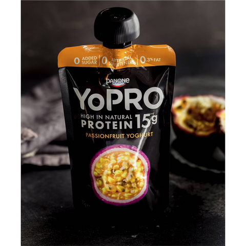 Yopro High Protein Yoghurt Pouch No Added Sugar Passionfruit 150g