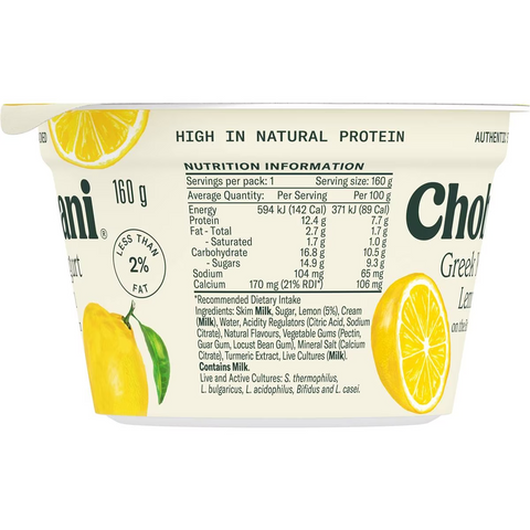 Chobani Greek Yogurt Lemon 160g