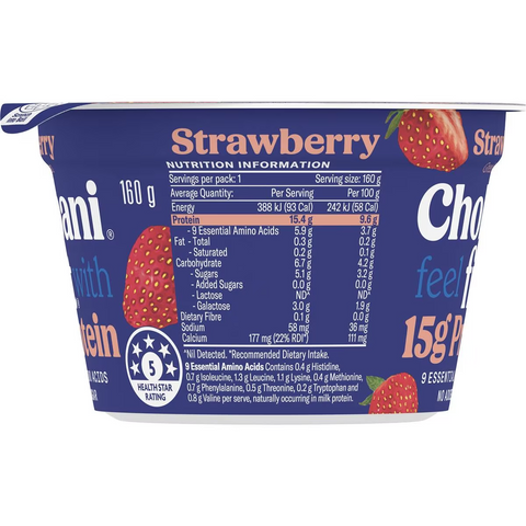 Chobani Fit Strawberry Greek Yogurt 160g