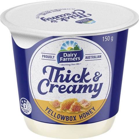 Dairy Farmers Thick & Creamy Yellow Box Honey Yoghurt 150g