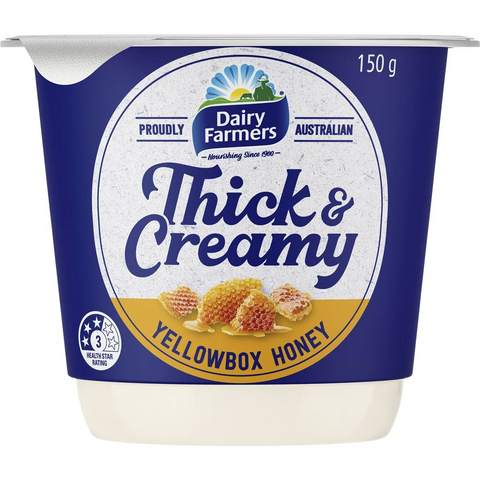 Dairy Farmers Thick & Creamy Yellow Box Honey Yoghurt 150g