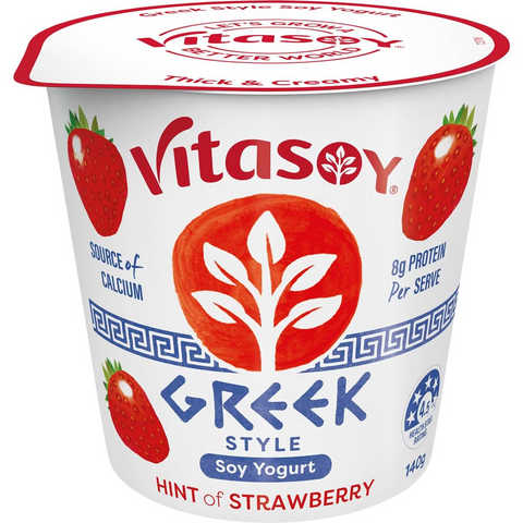 Vitasoy Greek Style Soy Yogurt Hint Of Strawberry 140g