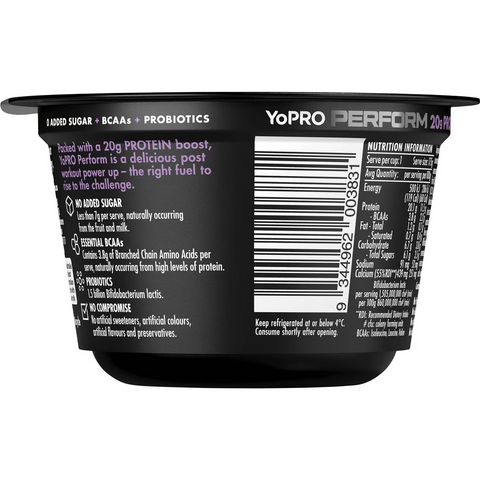 Yopro Perform High Protein Yoghurt No Added Sugar Mixed Berries 175g