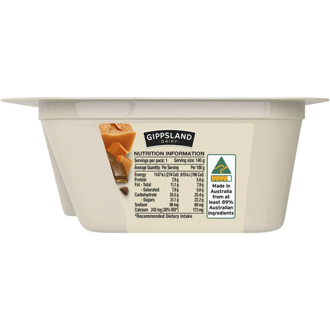 Gippsland Dairy Caramel Craving Yoghurt With Darrell Lea Chocolate & Fudge 140g