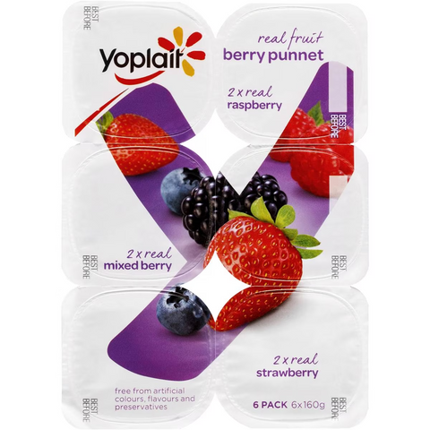 Yoplait Berry Punnet Mixed Yoghurts 6 Pack