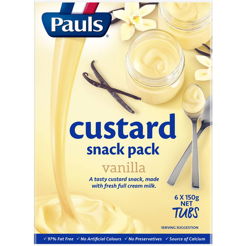 Pauls Custard Snack Pack Vanilla 150gx 6 Pack