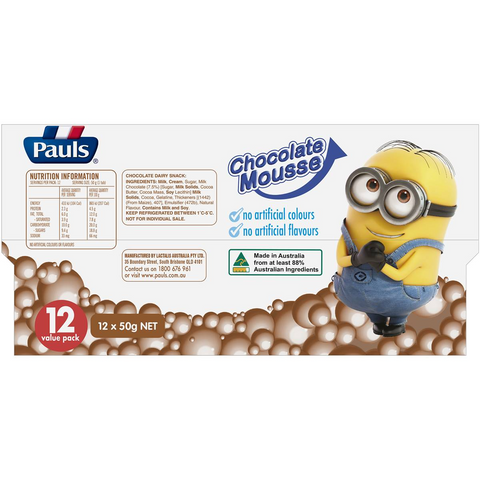 Pauls Chocolate Mousse 50gx 12 Pack