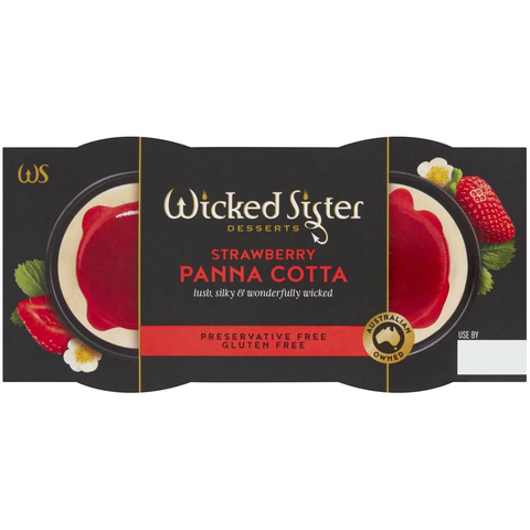 Wicked Sister Strawberry Panna Cotta 150g X2 Pack