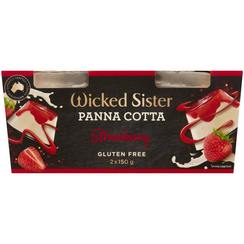 Wicked Sister Strawberry Panna Cotta 150g X2 Pack