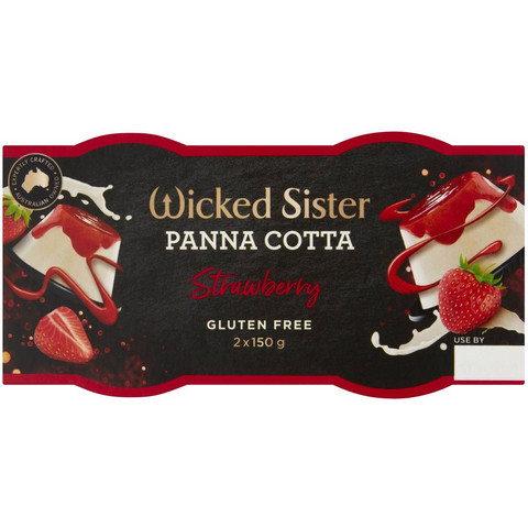 Wicked Sister Strawberry Panna Cotta 150g X2 Pack