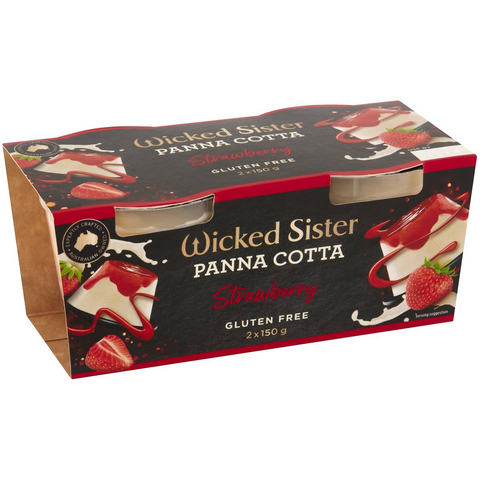 Wicked Sister Strawberry Panna Cotta 150g X2 Pack