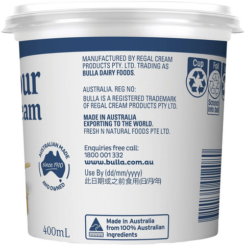 Bulla Sour Cream 400ml