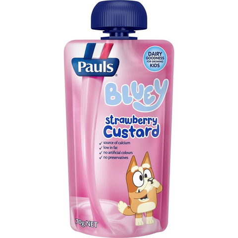 Pauls Custard Pouch Bluey Strawberry 70g