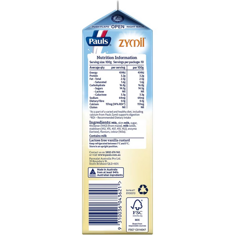 Pauls Zymil Custard Vanilla 1kg