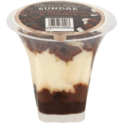 Wicked Sister Sundae Double Choc & Cookie 110g