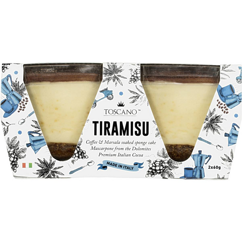 Toscano Tiramisu Twin 60g X2 Pack