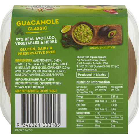 Obela Classic Guacamole 220g