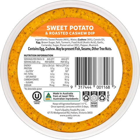 Yumi's Sweet Potato & Cashews Dip 200g