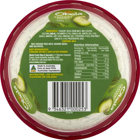 Obela Tzatziki Dip Classic 220g