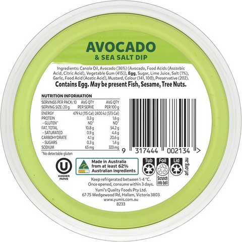 Yumi's Avocado Dip 200g