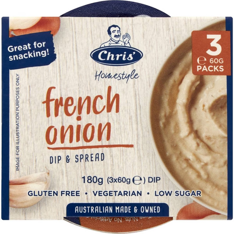 Chris' Dips French Onion 60g X3 Pack