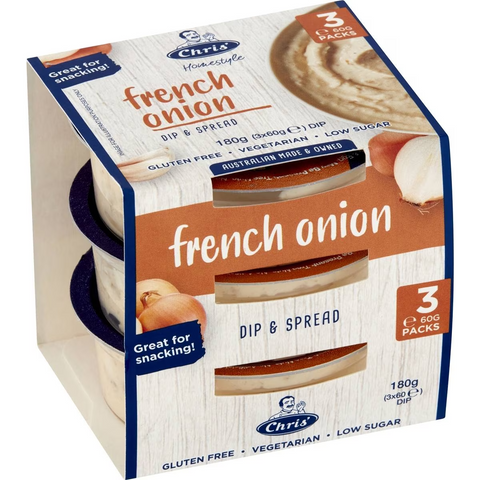 Chris' Dips French Onion 60g X3 Pack