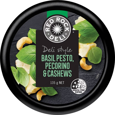 Red Rock Deli Basil Pesto, Pecorino & Cashews 135g