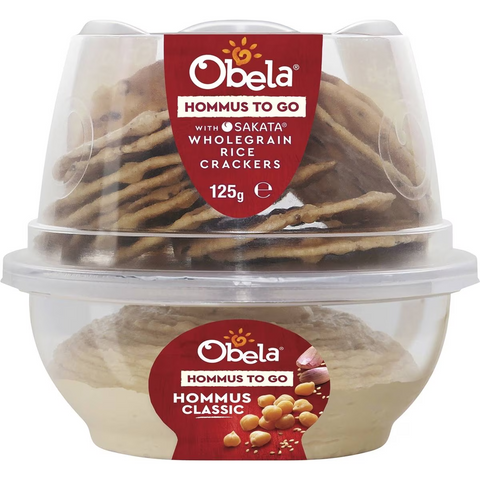 Obela Hommus To Go Classic & Sakata Crackers 125g