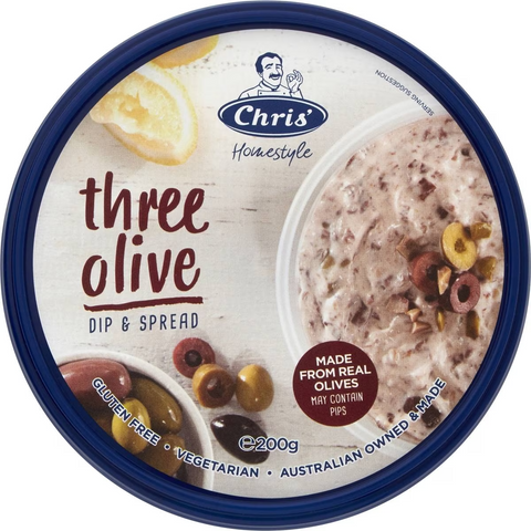 Chris' Dips Three Olive 200g