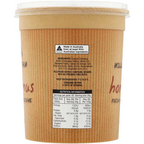 Willow Farm Hommus Dip 1kg