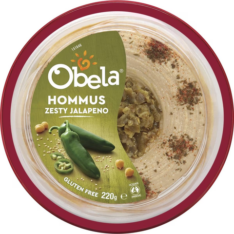 Obela Hommus Garnished With Zesty Jalapenos 220g