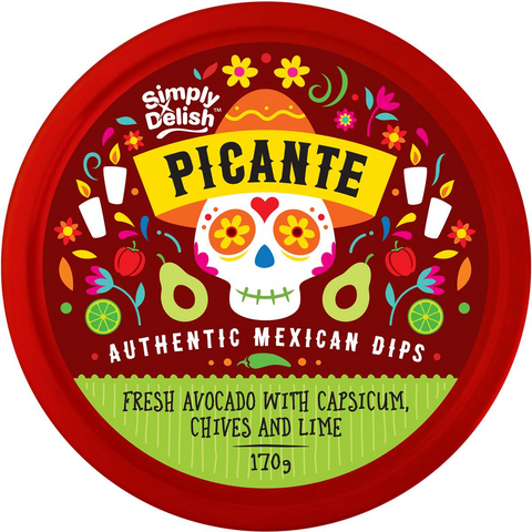 Picante Fresh Avocado With Capsicum, Chives & Lime 170g