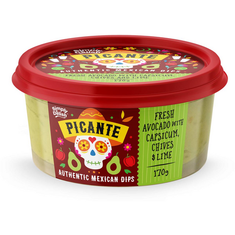 Picante Fresh Avocado With Capsicum, Chives & Lime 170g