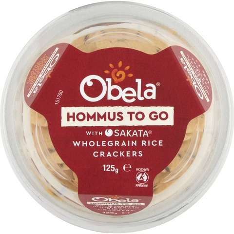 Obela Hommus To Go Roasted Capsicum & Sakata Crackers 125g