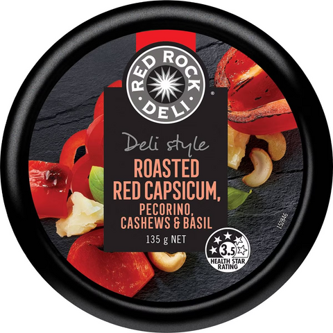 Red Rock Deli Roasted Red Capsicum, Pecorino, Cashews & Basil 135g