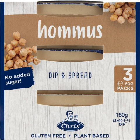 Chris' Dips Hommus 60g X3 Pack