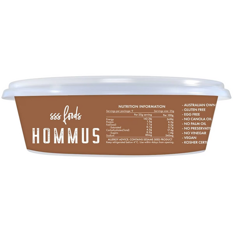 Sss Foods Hommus Natural 225g