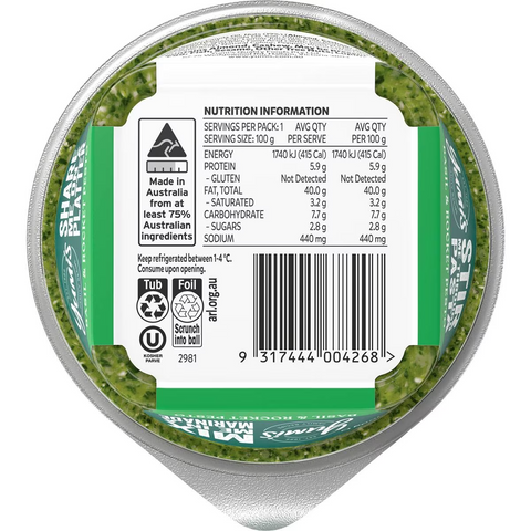 Yumi's Dip Or Create Basil & Rocket Pesto 100g