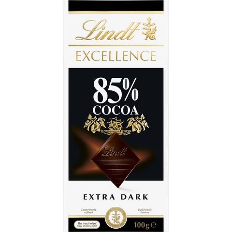 Lindt Excellence Dark Chocolate 85% Cocoa Block 100g