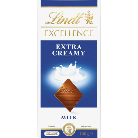 Lindt Excellence Extra Creamy Milk Chocolate Block 100g