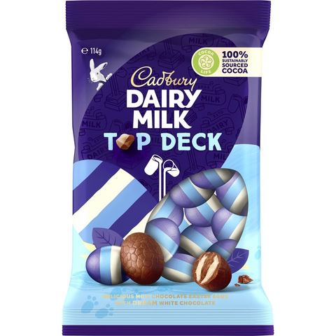 Cadbury Top Deck Easter Chocolate Egg Bag 114g