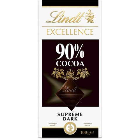 Lindt Excellence 90% Cocoa Dark Chocolate Block 100g