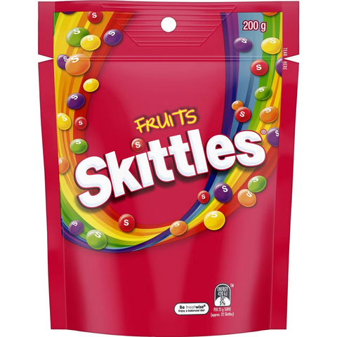 Skittles Fruits Chewy Lollies Party Share Bag 200g